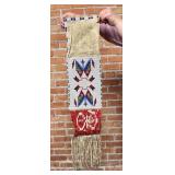 Lightening Rosebud Sioux Indian Beaded Pipe Bag