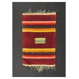 Antique Mexican Wool Serape Saltillo Throw Blanket