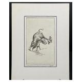 Barbara East Wolves and Cow Engraving