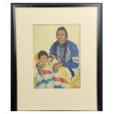 Winold Reiss Turtle and Son Glacier Park Print