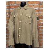 Vintage Suede Leather Horn Button Shirt