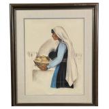 Sheila Hill Bread Woman Pastel Drawing