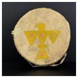 Painted Native American Indian Pueblo Drum