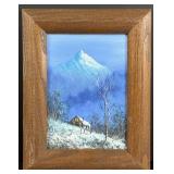 Lester Hughes Snowy Hillside Painting