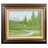 C Helen Indian Tipi Landscape Painting