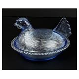 Indiana Glass Blue Hen on Nest