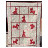 1930s Applique Scottish Terrier Scottie Dog Quilt