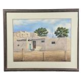 Anthony Holloway Pueblo Watercolor Painting