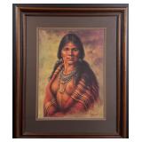 Bill Hampton Nude Indian Princess Print