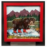 Bear in Red Boots Oil Painting