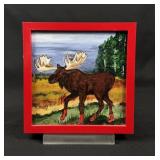 Moose in Red Boots Oil Painting