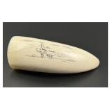 Alaskan Inuit Eskimo Scrimshaw Whales Tooth
