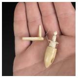 Whaler Made Whale Bone Sewing Thread Spool