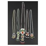 Native American Indian Beaded Rosette Necklaces