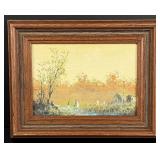 Lester Hughes Farmhouse Oil Painting