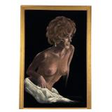 Mid Century Nude Painting on Velvet