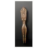 Bleu Folk art Carved Nude Woman