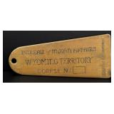 Corpse Tag Bureau Indian Affairs Wyoming Territory