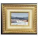 Betty Sabo New Mexico Pueblo Winter Oil Painting