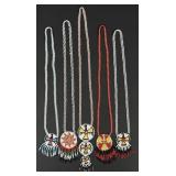 Native American Indian Beaded Rosette Necklaces