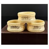 Whaler Made Scrimshaw Whale Tooth Napkin Rings