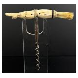 Whaler Made Whale Bone Lady Leg Corkscrew
