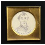 Whaler Made Scrimshaw Duke of Wellington Portrait