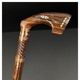 Inlaid Rosewood Walking Stick Cane
