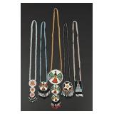 Native American Indian Beaded Rosette Necklaces