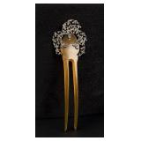 Victorian Sterling Silver Celluloid Hair Comb
