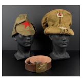 WW2 Soviet Russian Hats and Belt