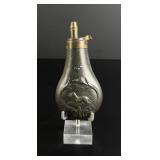Hunting Dog Riling 874 Pewter Powder Flask