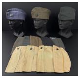Collection of US World War Garrison Caps