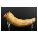 1750s British Unicorn Hunter Scrimshaw Powder Horn