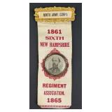 1865 Sixth New Hampshire Civil War GAR Ribbon