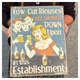 Low Cut Blouses Looked Down Upon Sign
