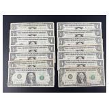 Collection of $1 US Star Note Bank Notes