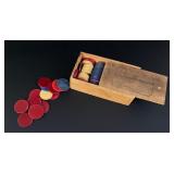 Red White Blue Diamond Clay Poker Chips