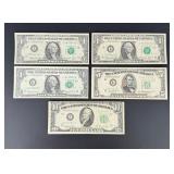 Collection of Old US Currency Bank Notes
