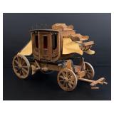 Wood and Leather Stagecoach Model