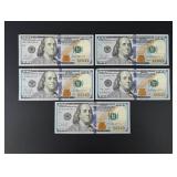 $500 Face Value $100 US Star Notes