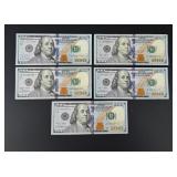 $500 Face Value $100 US Star Notes