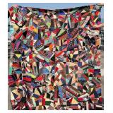 Antique Hand Stitched Crazy Quilt Top