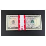 $500 Face Sequential $5 Bills Booklet Money Pad