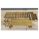 Antique Montana Saloon Brass Bar Rail Set