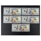 $500 Face Value $100 US Star Notes