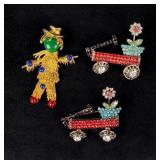 Rhinestone Costume Jewelry Brooches