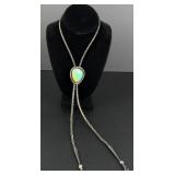 Navajo Sterling Silver Turquoise Bolo Tie