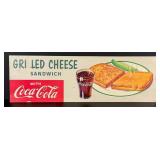 1953 Grilled Cheese and Coca Cola Lithograph Sign