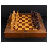 Antique Chinese Carved Wood Chess Set